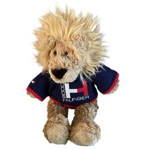 Y2K Vintage Tommy Hilfiger Stuffed Lion Plush 2000 in H Sweater Red White Blue